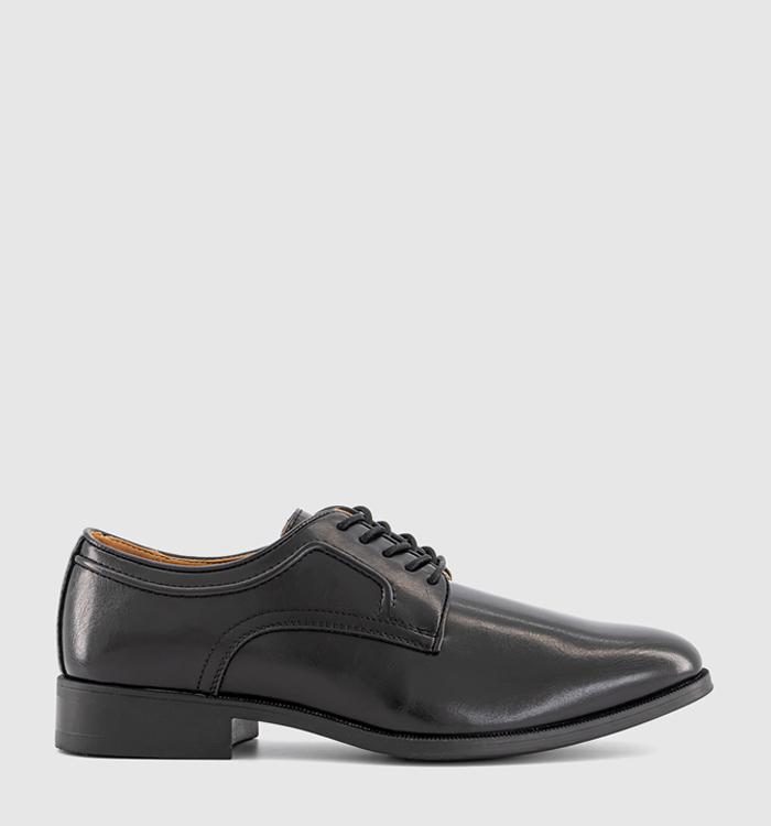 OFFICE Marvin Stitch Detail Plain Toe Derby Shoes Black