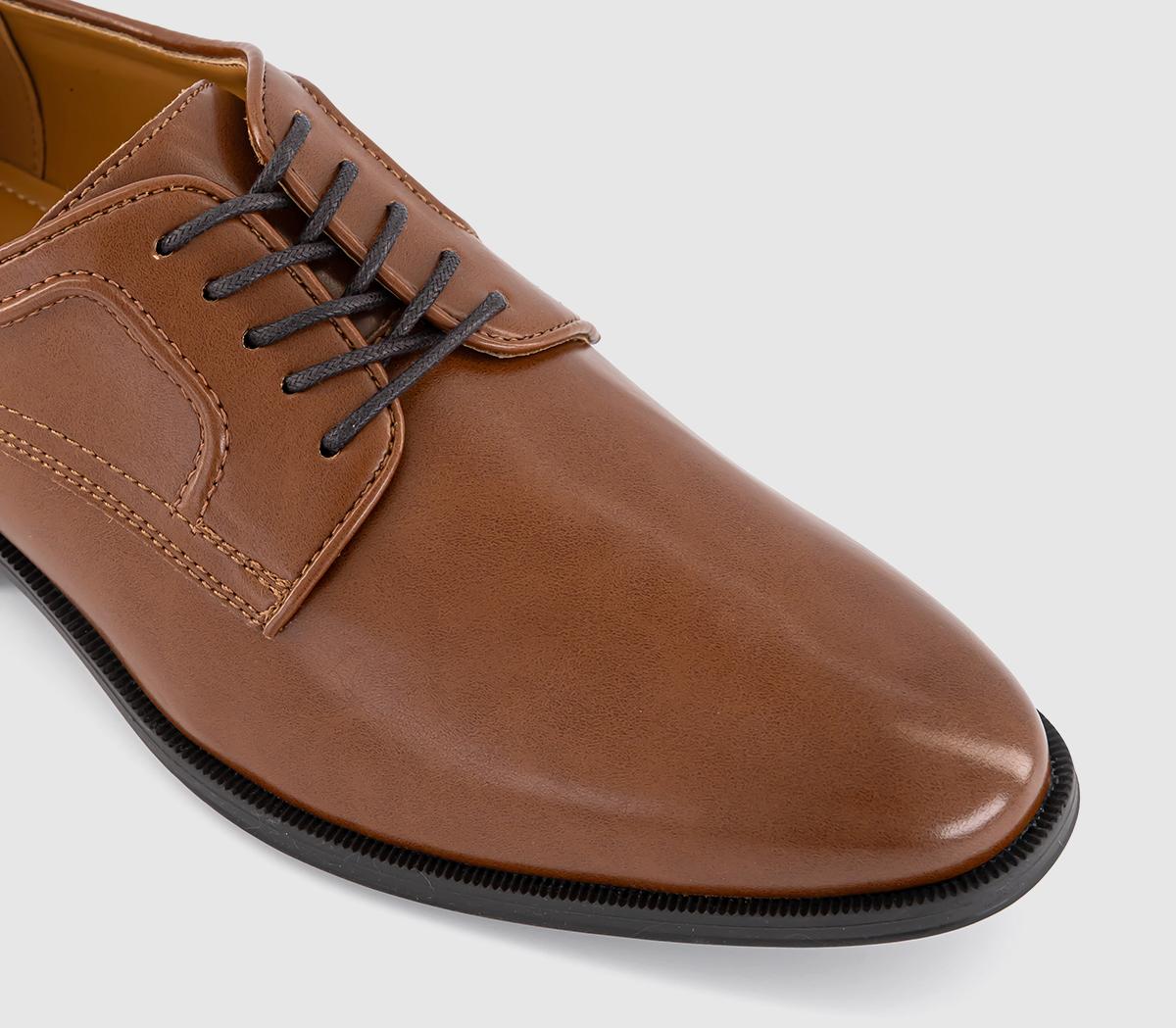 OFFICEMarvin Stitch Detail Plain Toe Derby Shoes OFFICEMarvin Stitch Detail Plain Toe Derby ShoesTan