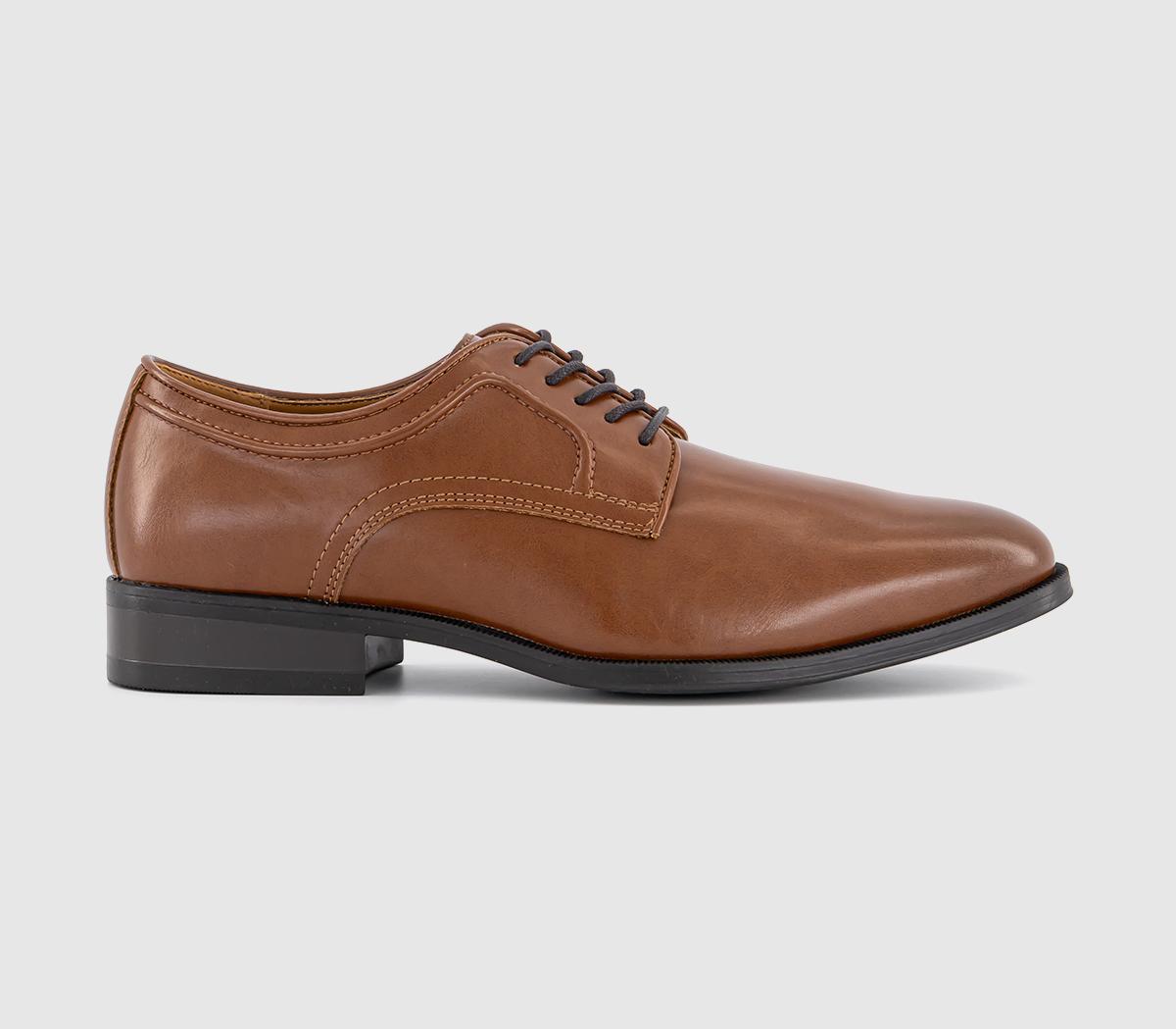 OFFICEMarvin Stitch Detail Plain Toe Derby Shoes OFFICEMarvin Stitch Detail Plain Toe Derby ShoesTan