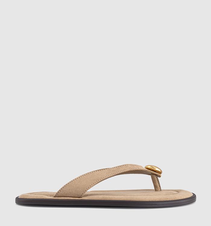 OFFICE Sardinia Hardware Toe Post Sandals Taupe