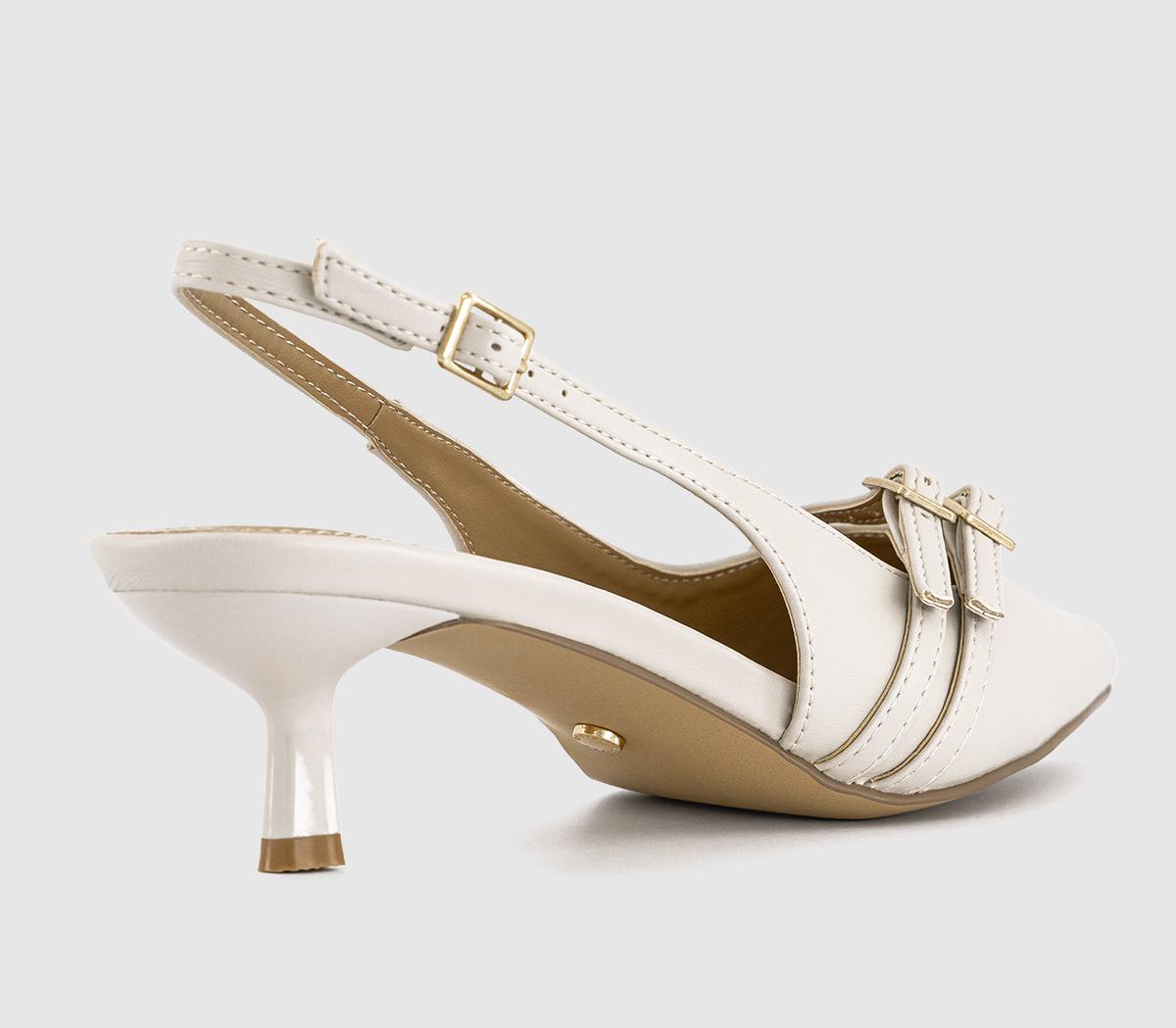 OFFICE Maizie Buckle Slingback Court Heels OFFICE Maizie Buckle Slingback Court Heels Off White