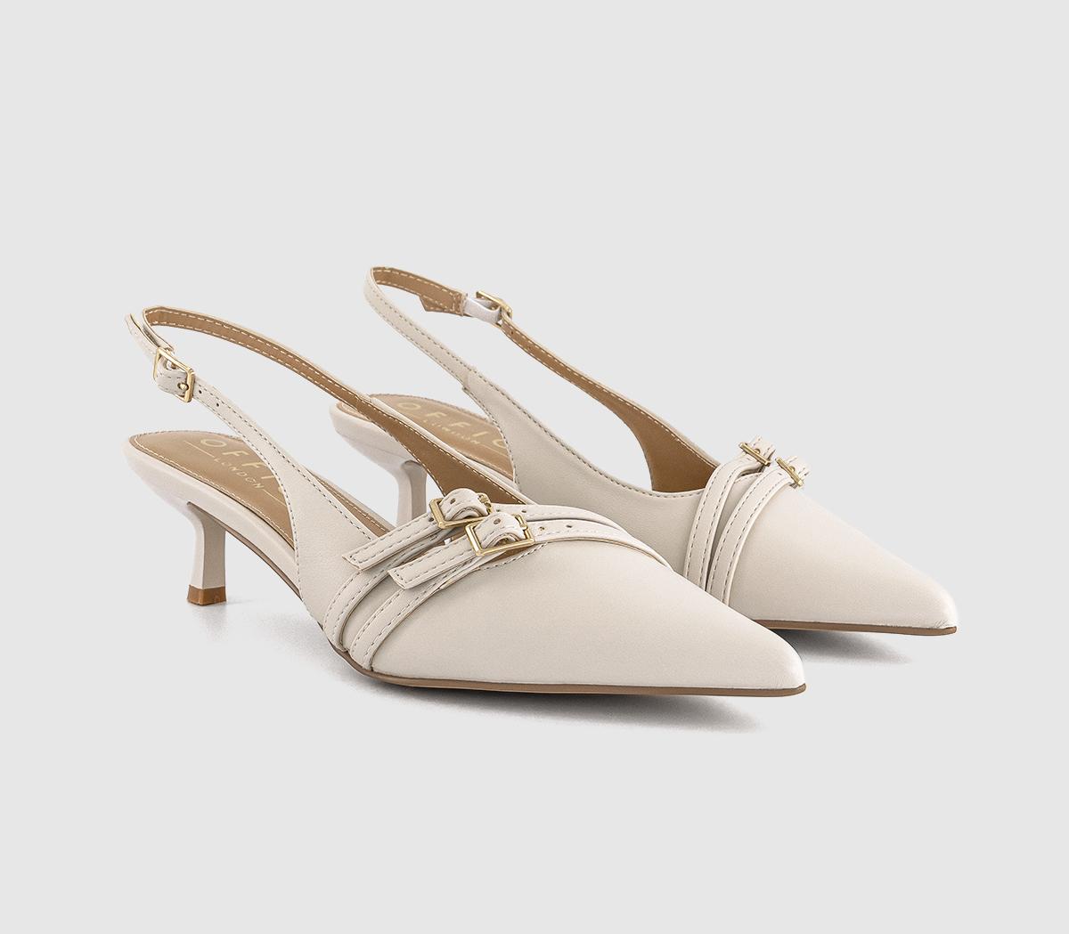 OFFICE Maizie Buckle Slingback Court Heels OFFICE Maizie Buckle Slingback Court Heels Off White