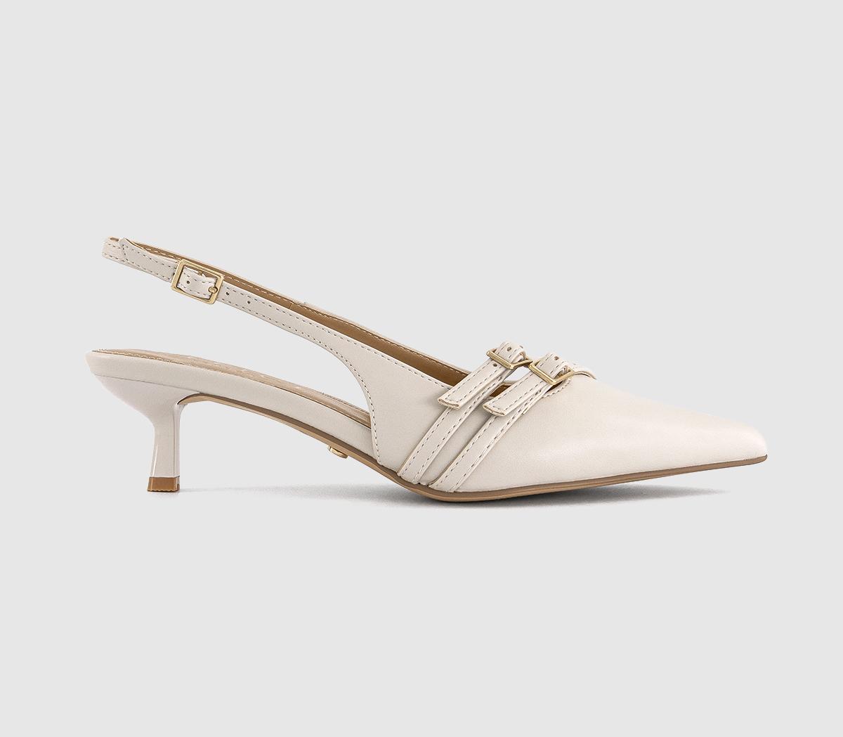 OFFICEMaizie Buckle Slingback Court Heels OFFICEMaizie Buckle Slingback Court HeelsOff White