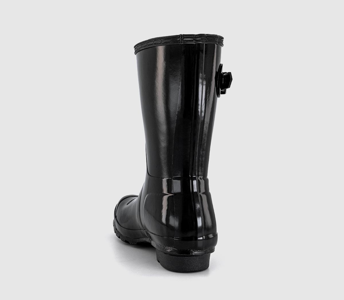 HunterWomens Original Short Gloss BootsBlack
