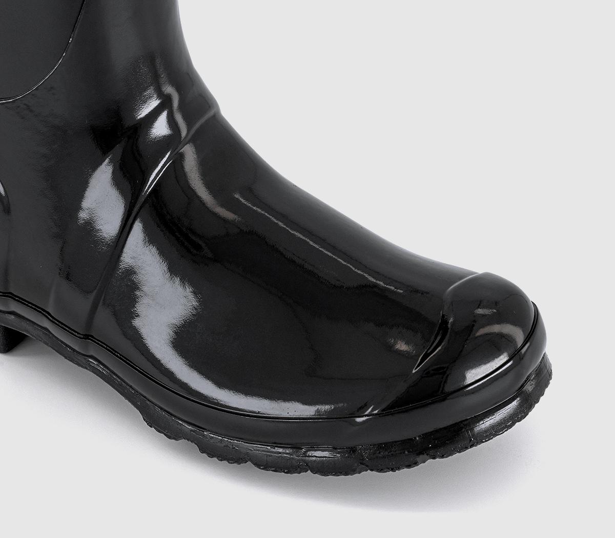 HunterWomens Original Short Gloss BootsBlack