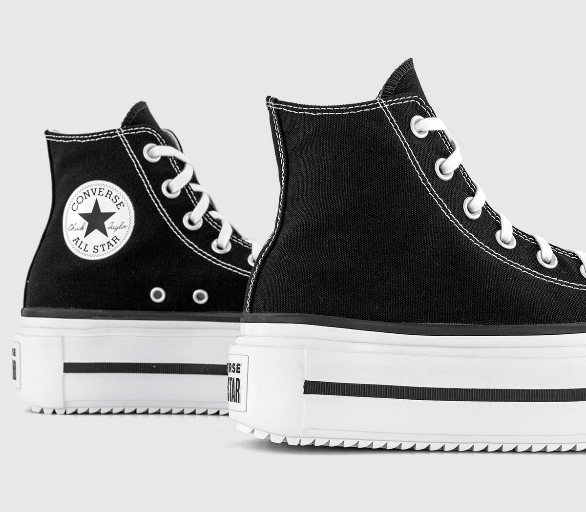 ConverseChuck Taylor All Star Lift Hi Double TrainersBlack White Black