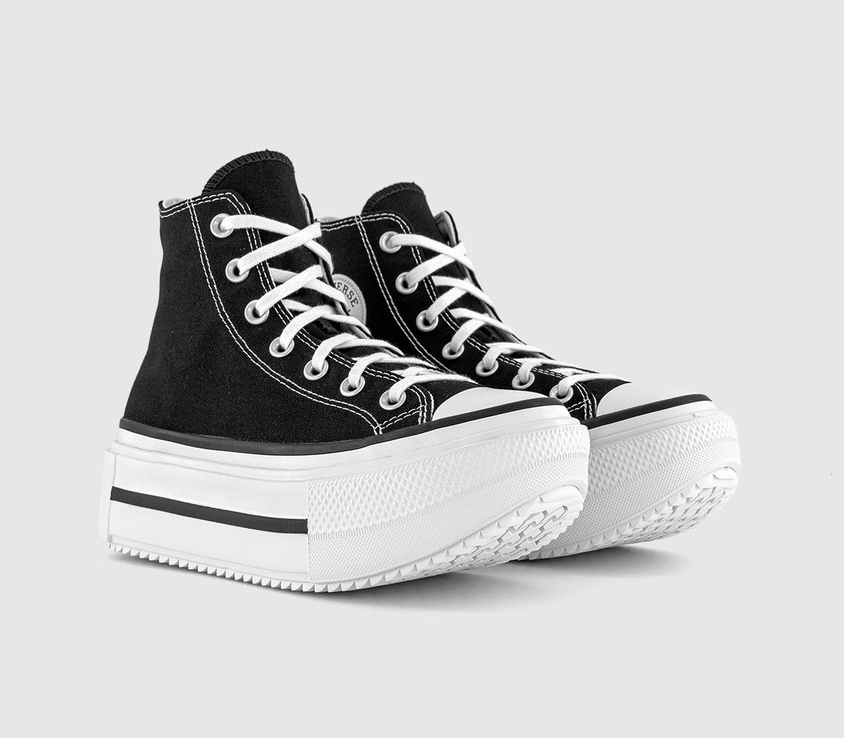 ConverseChuck Taylor All Star Lift Hi Double Trainers ConverseChuck Taylor All Star Lift Hi Double TrainersBlack White Black