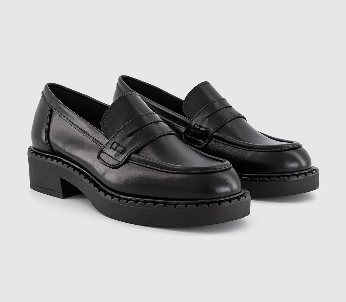 OFFICE Favour Chunky Loafers OFFICE Favour Chunky Loafers Black Leather