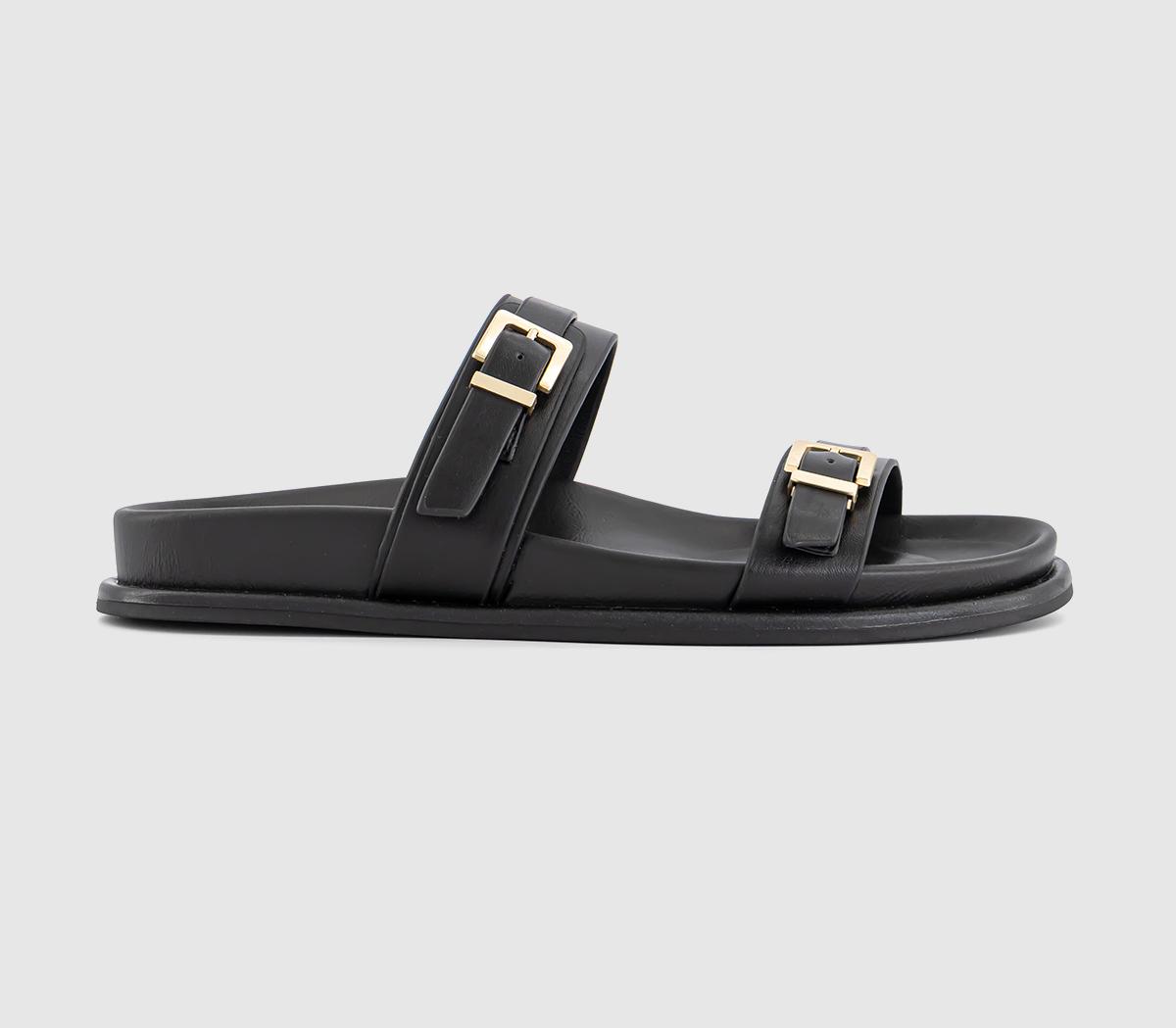 OFFICEShine Double Band Footbed Sliders OFFICEShine Double Band Footbed SlidersBlack
