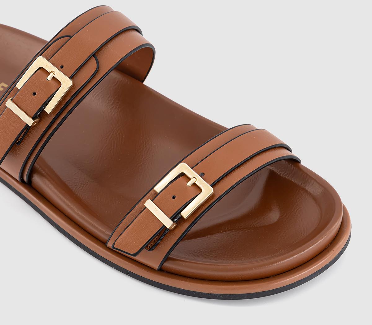 OFFICEShine Double Band Footbed Sliders OFFICEShine Double Band Footbed SlidersTan