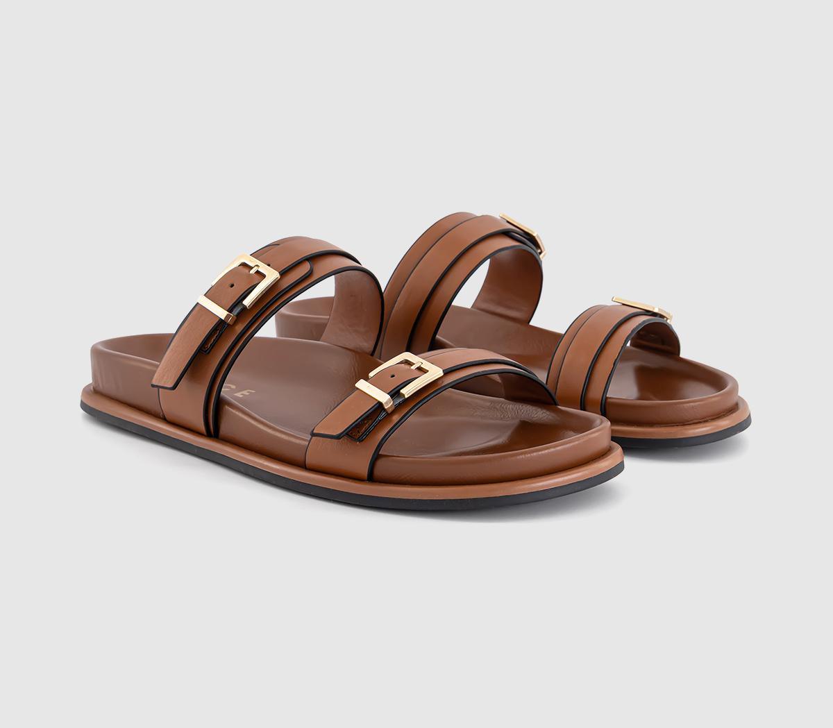 OFFICEShine Double Band Footbed Sliders OFFICEShine Double Band Footbed SlidersTan
