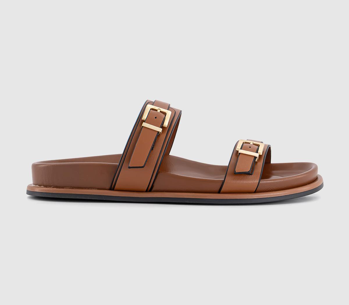 OFFICEShine Double Band Footbed Sliders OFFICEShine Double Band Footbed SlidersTan