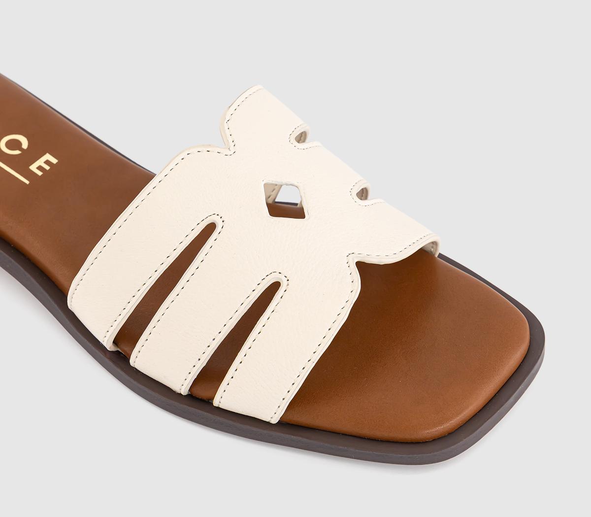 OFFICESloane Cut Out Detail SlidersWhite Leather