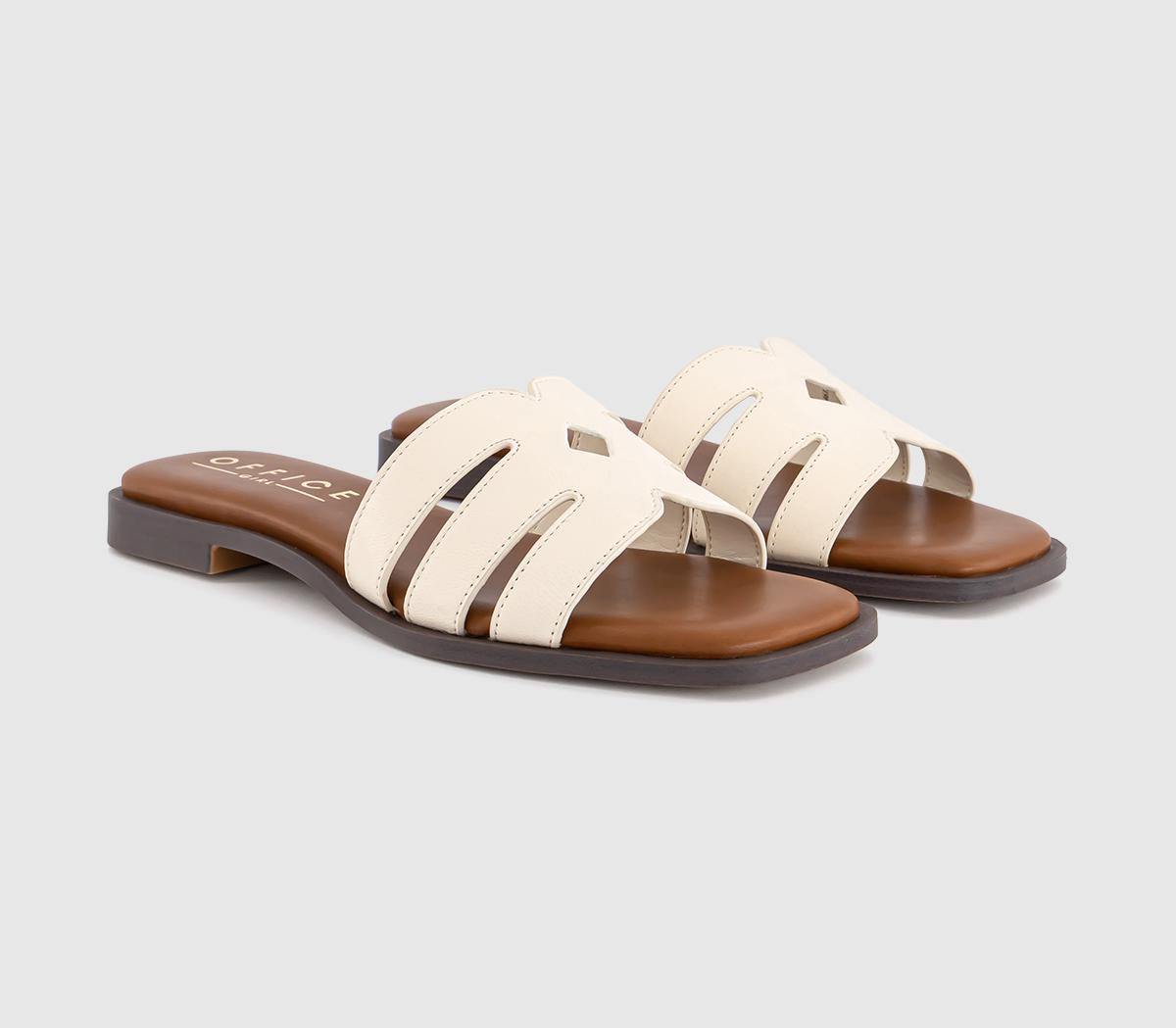 OFFICESloane Cut Out Detail SlidersWhite Leather