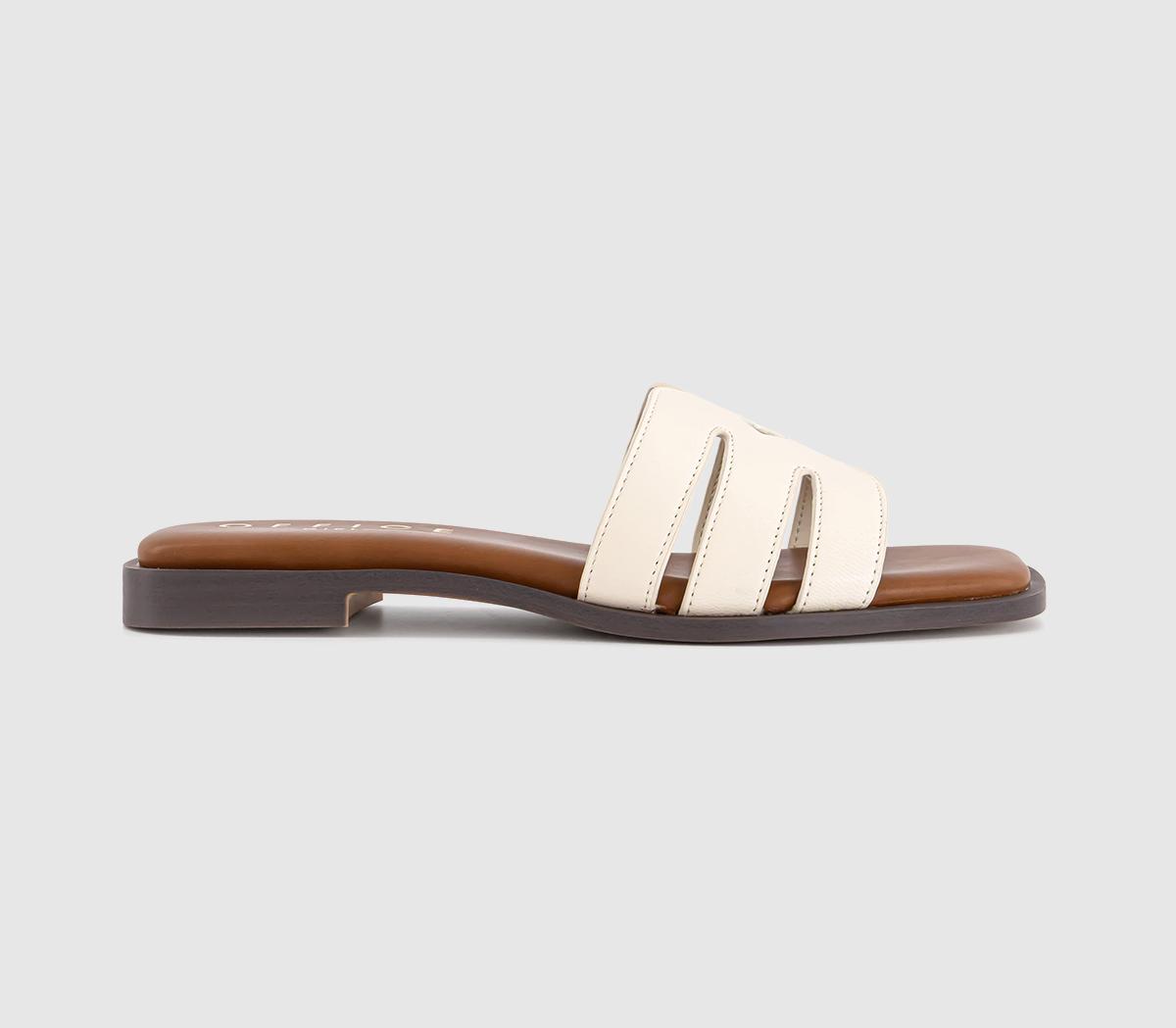 OFFICESloane Cut Out Detail SlidersWhite Leather
