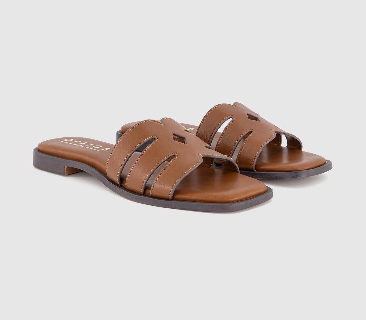OFFICESloane Cut Out Detail Sliders OFFICESloane Cut Out Detail SlidersTan Leather