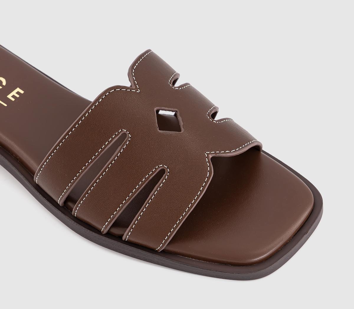 OFFICESloane Cut Out Detail Sliders OFFICESloane Cut Out Detail SlidersChocolate Leather