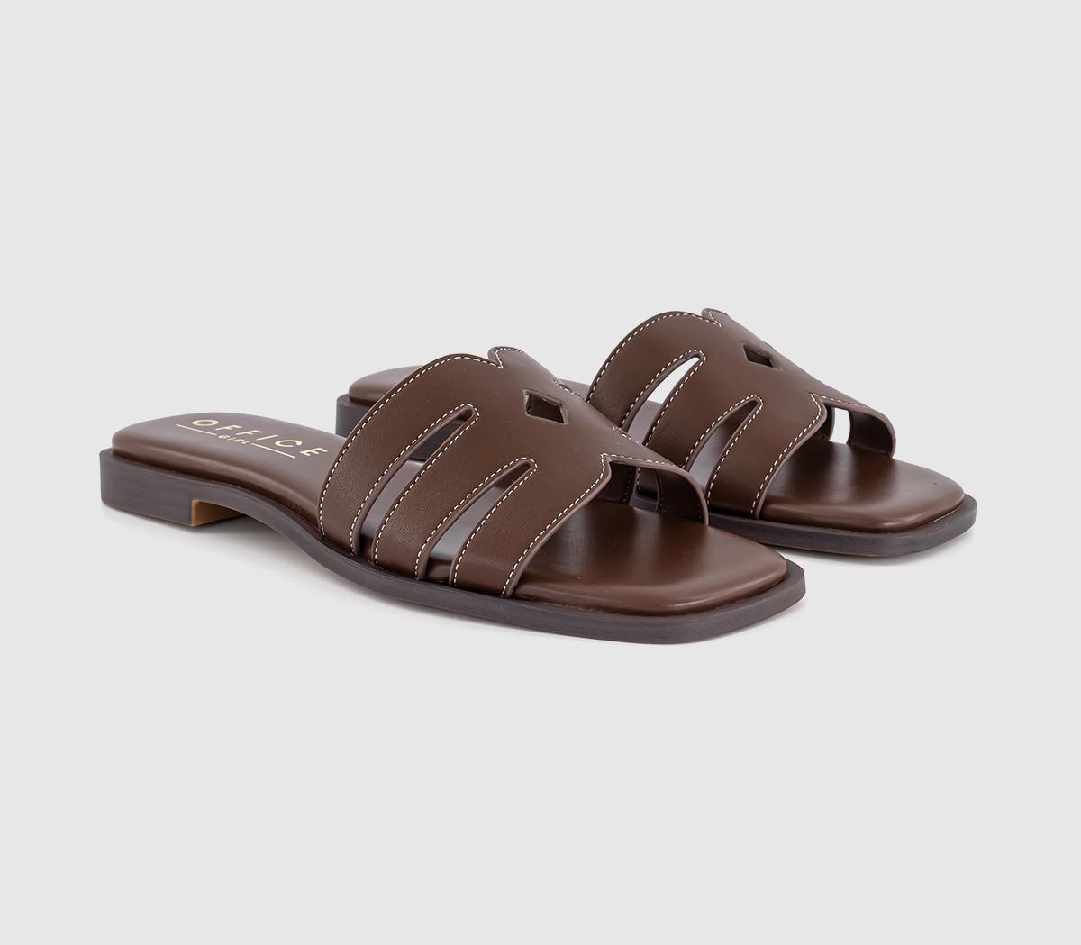 OFFICESloane Cut Out Detail Sliders OFFICESloane Cut Out Detail SlidersChocolate Leather