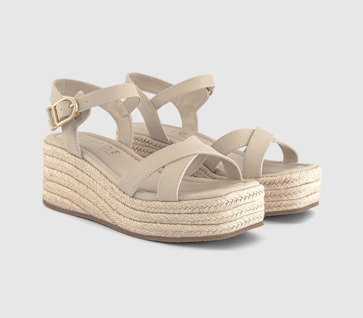 OFFICEMaria Cross Over Espadrille WedgesWhite