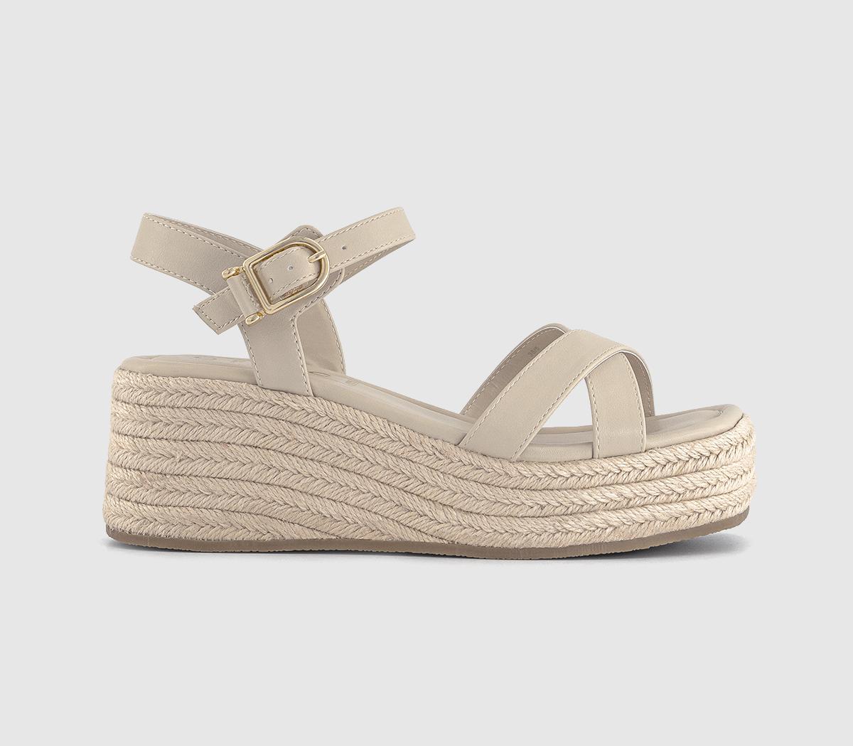OFFICEMaria Cross Over Espadrille WedgesWhite