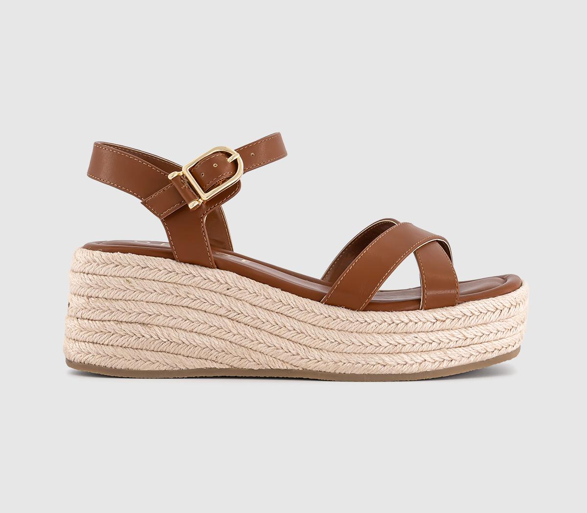 OFFICEMaria Cross Over Espadrille WedgesTan
