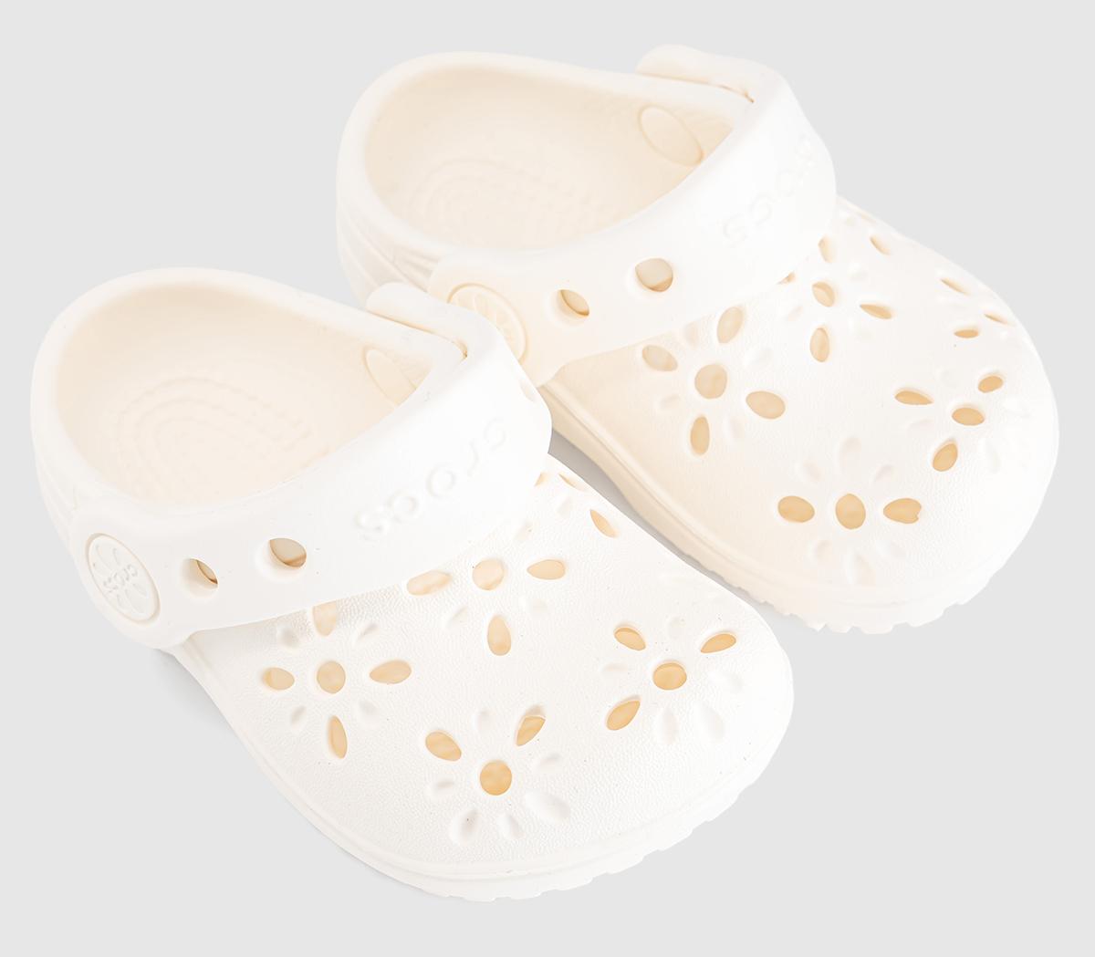 CrocsClassic Floral Cut Out Toddler ClogsChalk