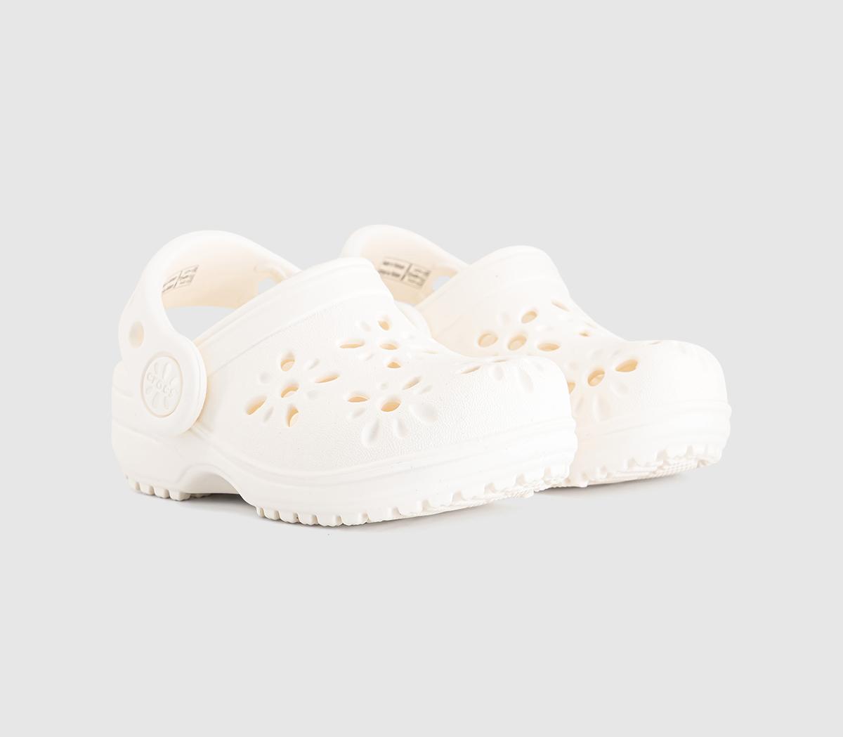 CrocsClassic Floral Cut Out Toddler ClogsChalk