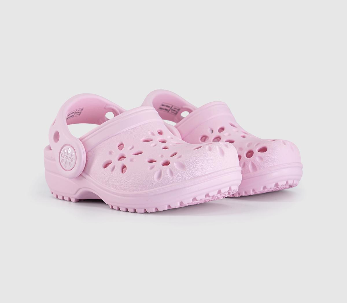 CrocsClassic Floral Cut Out Toddler ClogsPink Milk