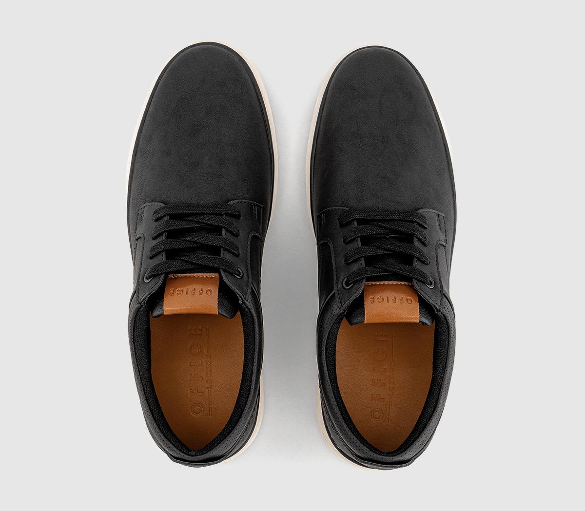 OFFICECassius Perf Collar Detail Lace Up Trainers OFFICECassius Perf Collar Detail Lace Up TrainersBlack