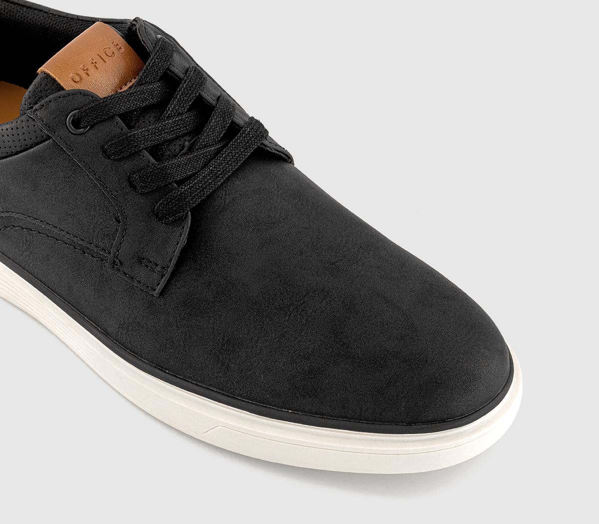 OFFICECassius Perf Collar Detail Lace Up Trainers OFFICECassius Perf Collar Detail Lace Up TrainersBlack