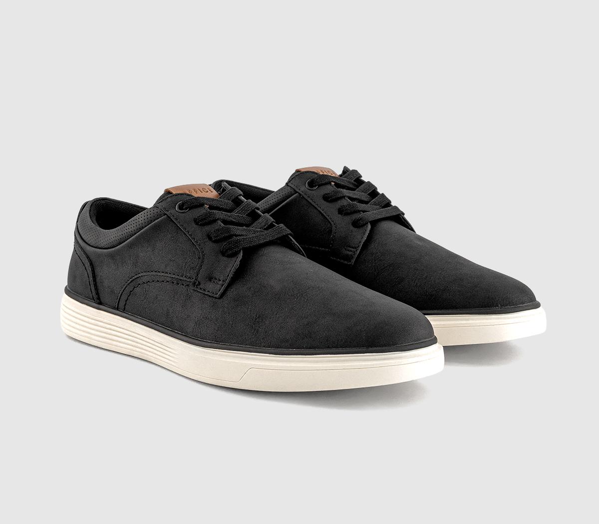 OFFICECassius Perf Collar Detail Lace Up Trainers OFFICECassius Perf Collar Detail Lace Up TrainersBlack