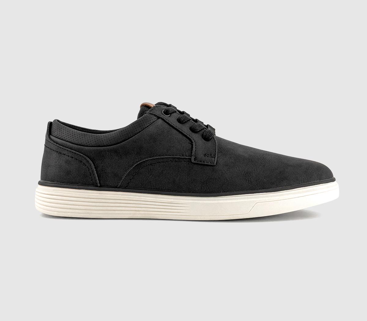 OFFICECassius Perf Collar Detail Lace Up Trainers OFFICECassius Perf Collar Detail Lace Up TrainersBlack