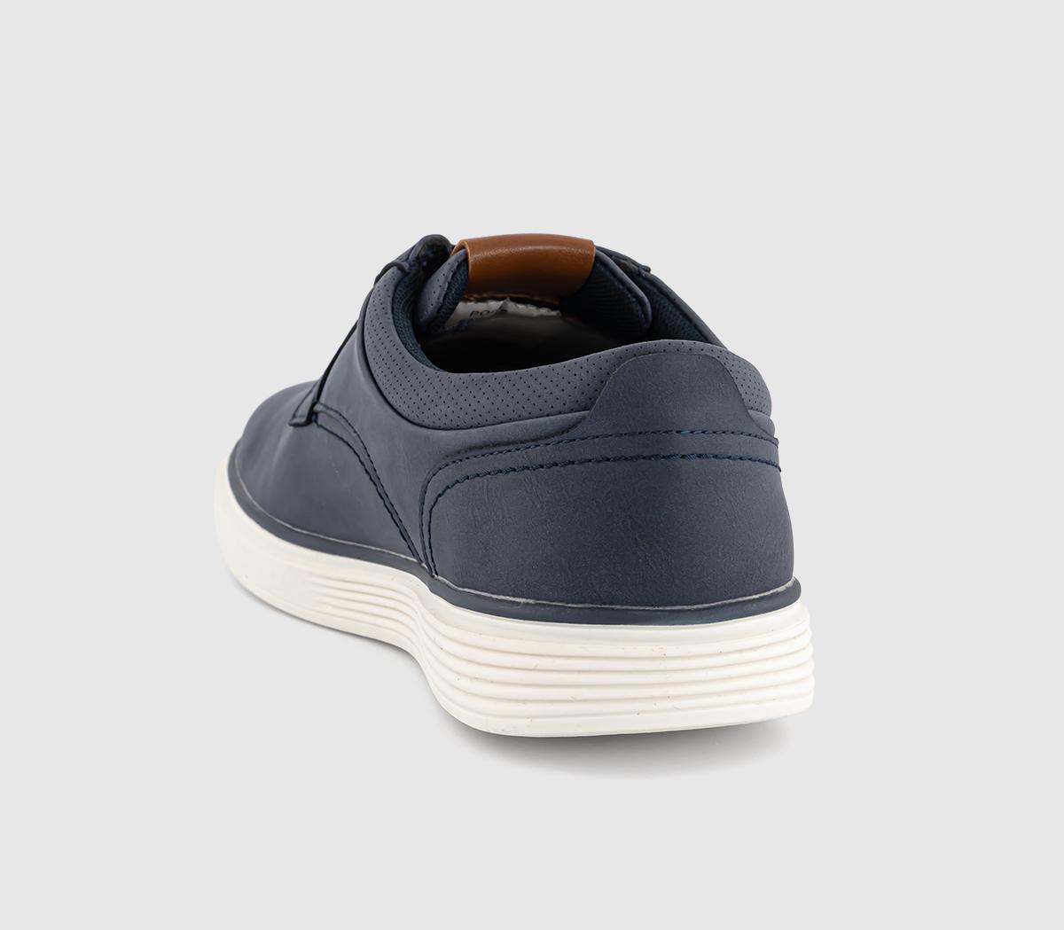 OFFICECassius Perf Collar Detail Lace Up Trainers OFFICECassius Perf Collar Detail Lace Up TrainersNavy