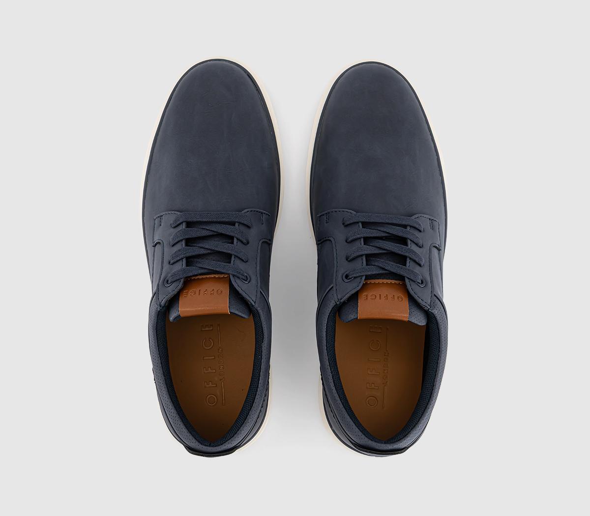 OFFICECassius Perf Collar Detail Lace Up Trainers OFFICECassius Perf Collar Detail Lace Up TrainersNavy