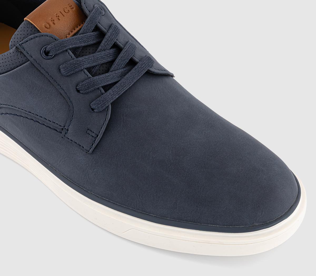 OFFICECassius Perf Collar Detail Lace Up Trainers OFFICECassius Perf Collar Detail Lace Up TrainersNavy
