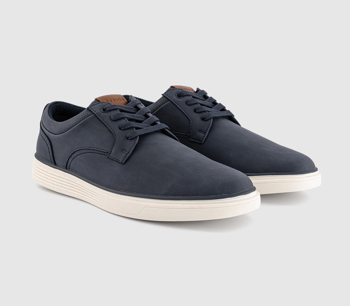 OFFICECassius Perf Collar Detail Lace Up Trainers OFFICECassius Perf Collar Detail Lace Up TrainersNavy