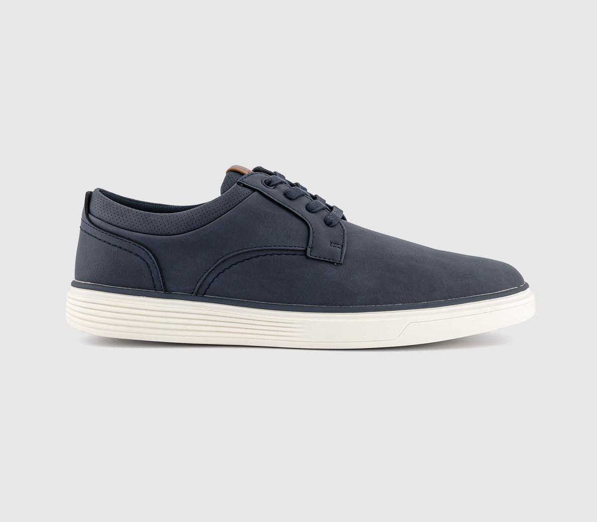 OFFICECassius Perf Collar Detail Lace Up Trainers OFFICECassius Perf Collar Detail Lace Up TrainersNavy