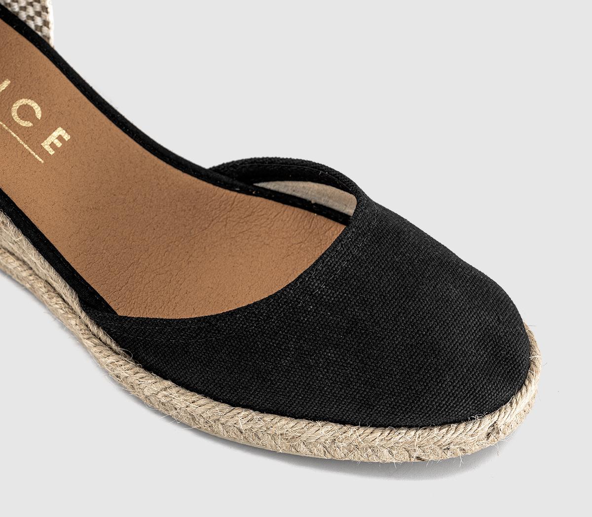 OFFICEMelissa Ankle Tie Espadrille WedgesBlack