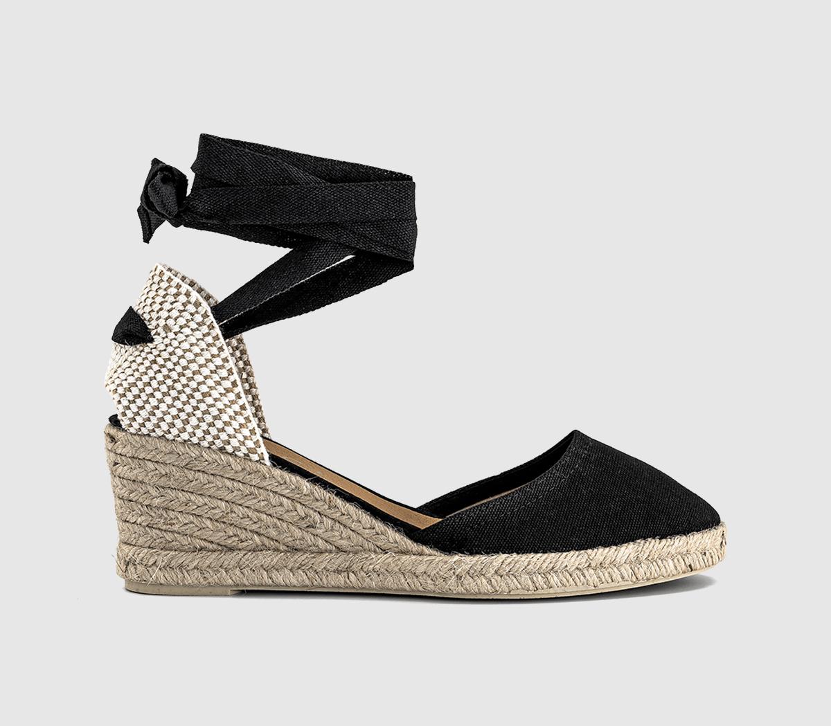 OFFICEMelissa Ankle Tie Espadrille WedgesBlack