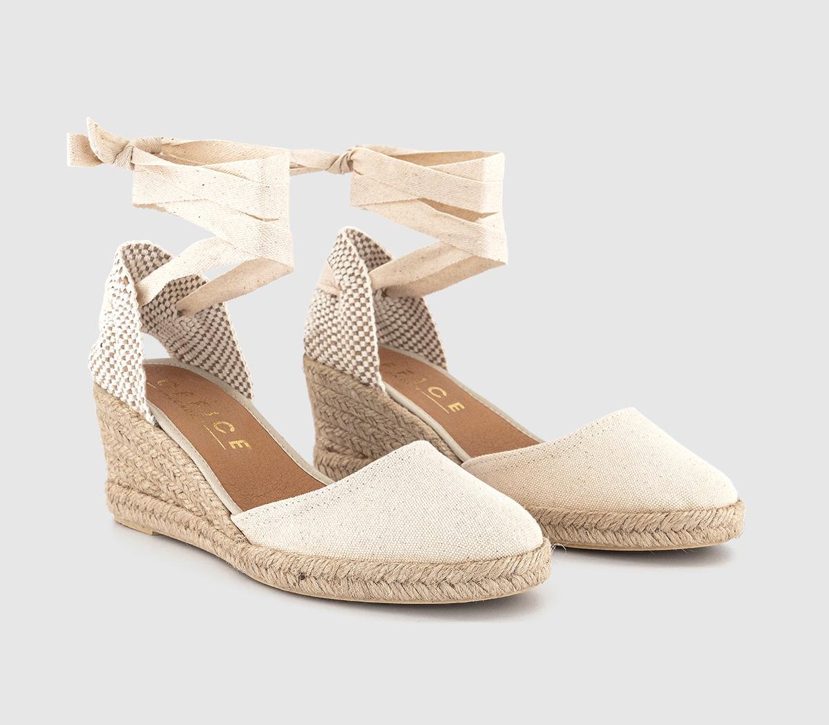 OFFICEMelissa Ankle Tie Espadrille Wedges OFFICEMelissa Ankle Tie Espadrille WedgesNatural