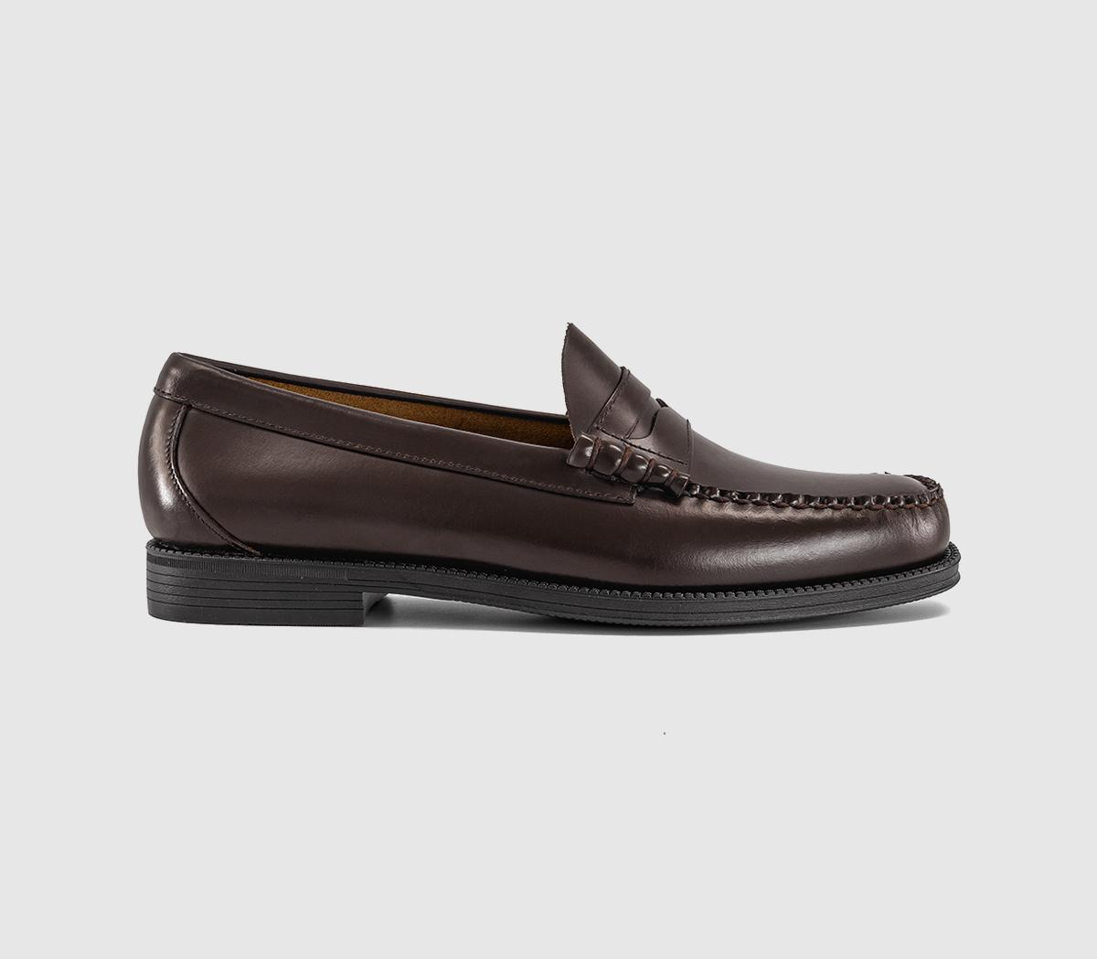 G. H Bass Mens Easy Weejun Larson Moc Penny Men’s Loafers Chocolate Leather Brown, 6