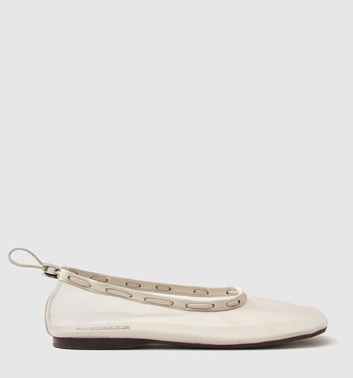 ALOHAS Gill Mesh Ballet Pumps White