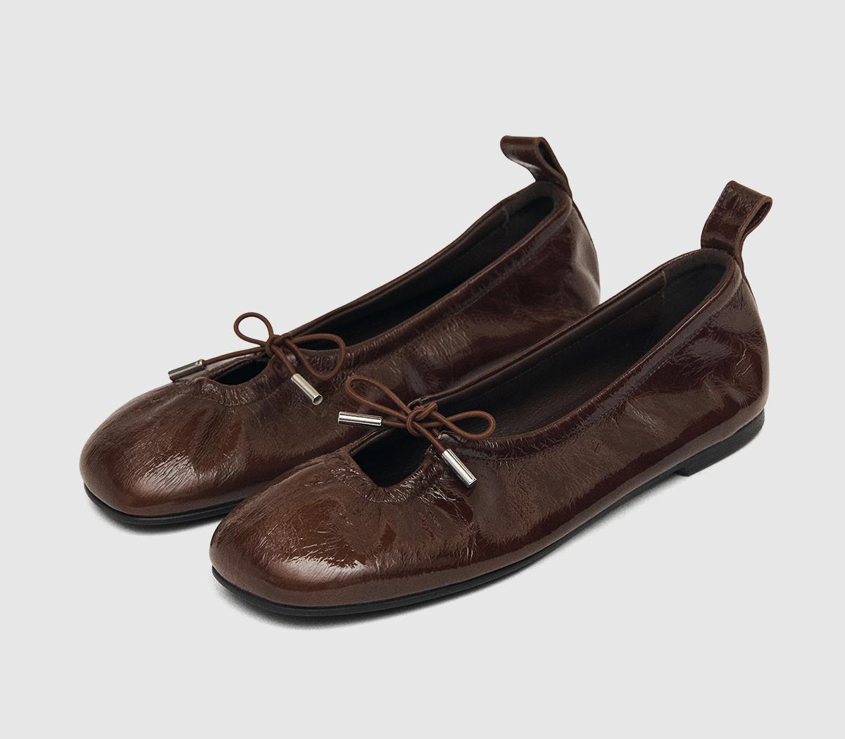 ALOHASRosalind Ballet PumpsBrown Patent Leather