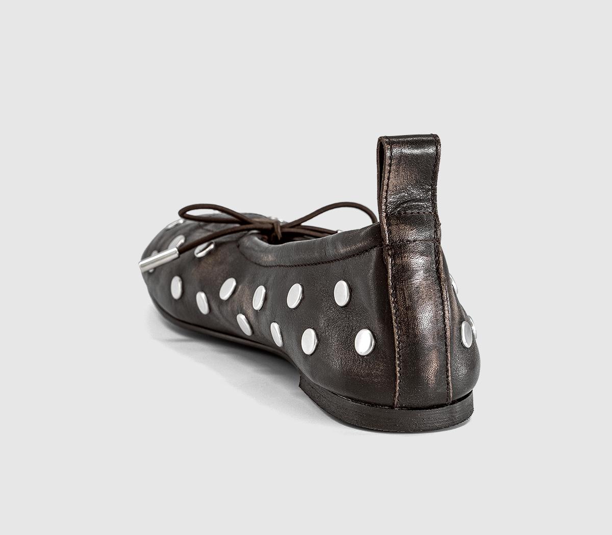 ALOHASRosalind Ballet PumpsVintage Brown Studs