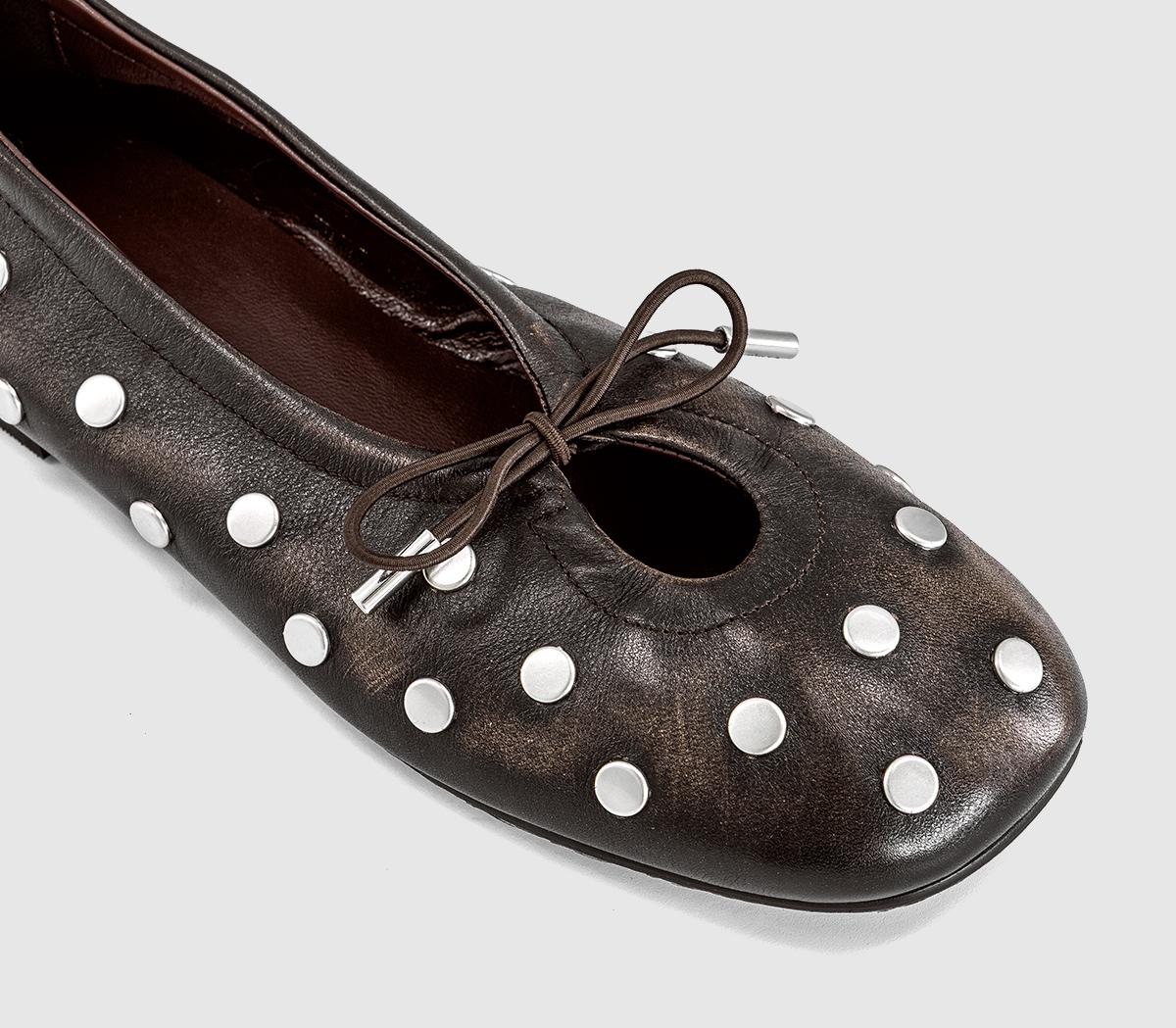 ALOHASRosalind Ballet PumpsVintage Brown Studs