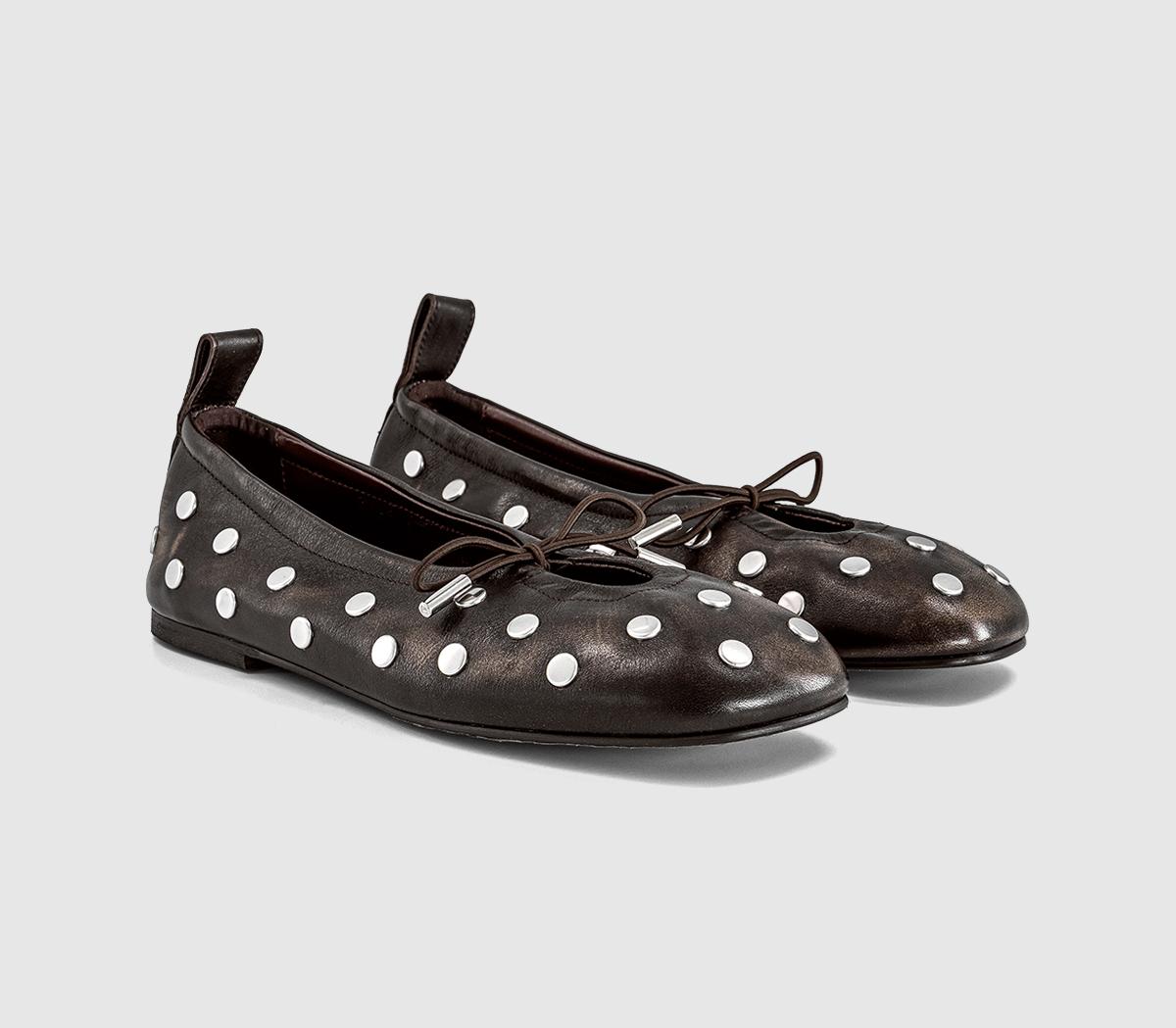 ALOHASRosalind Ballet PumpsVintage Brown Studs