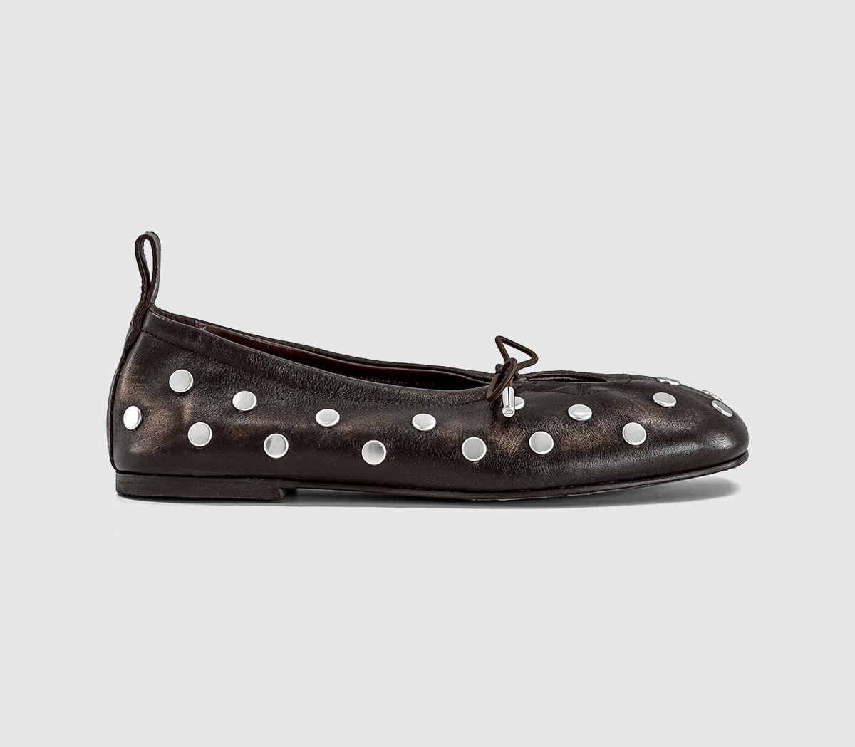 ALOHASRosalind Ballet PumpsVintage Brown Studs