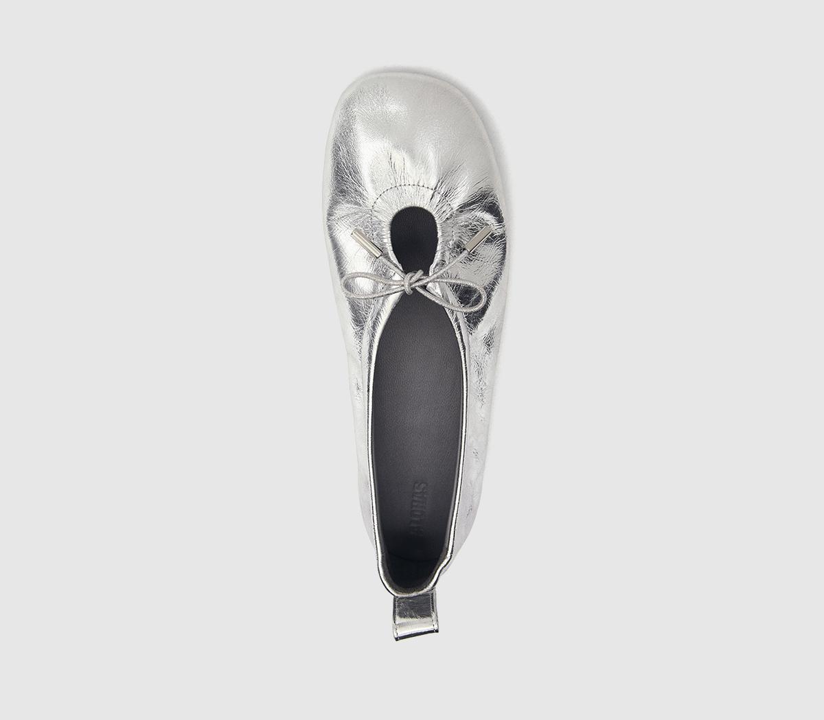 ALOHASRosalind Ballet PumpsShimmer Silver Leather