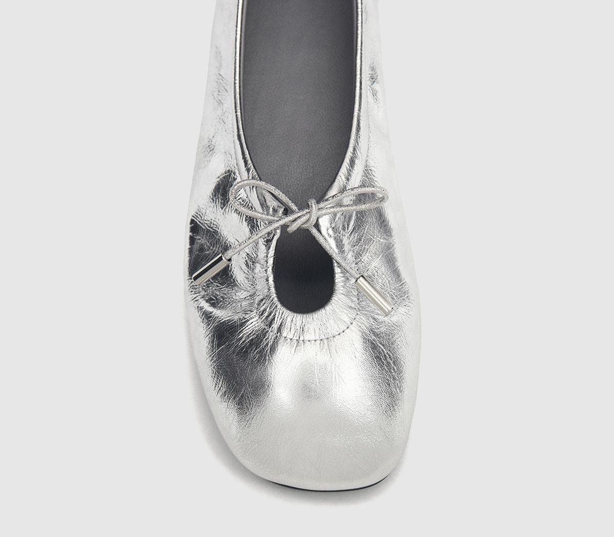 ALOHASRosalind Ballet PumpsShimmer Silver Leather