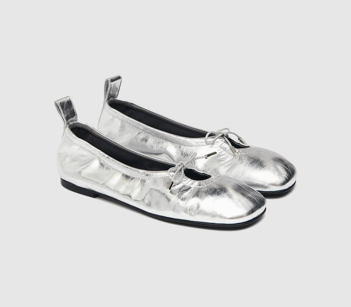 ALOHASRosalind Ballet PumpsShimmer Silver Leather